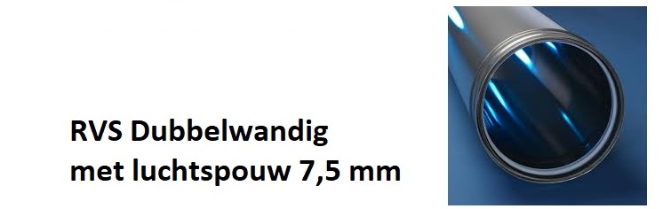 Dubbelwandig RVS luchtspouw Dubbelwandig RVS luchtspouw