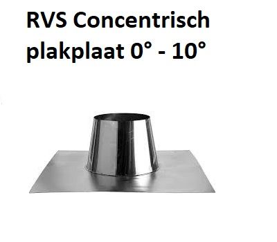 Concentrisch RVS Ø 130/200 mm Plakplaat 0° - 10°