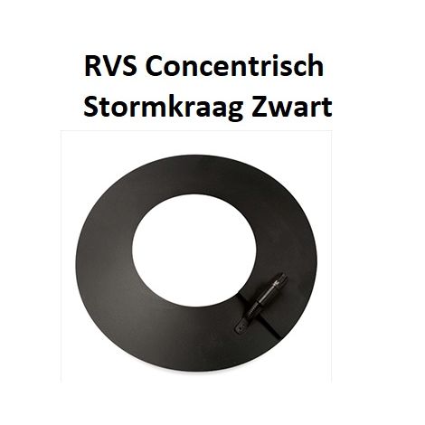 Concentrisch RVS Ø 130/200 mm Stormkraag Zwart